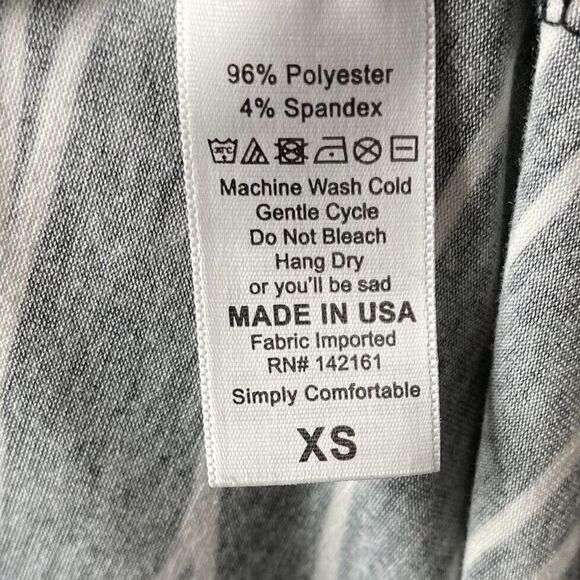 LULAROE Carly Dress Womens XS Black Stripe Swing T-Shirt High-Low Shift Stretch - Picture 6 of 6